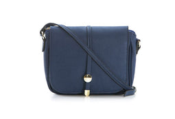 Pia Sassi Elegante Leren Handtas - Blauw - Maat 41 - 25x23x7 cm