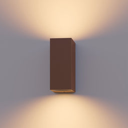 Calex Wandlamp Bergamo - Up & Downlight - 2x GU10 - IP54 Water- en Stofbestendig - Roestkleur