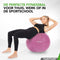 Tunturi Anti Burst Fitnessbal - Yoga bal 65 cm - Max 220 kg - Incl Pomp en Trainingsapp - Paars