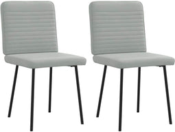 vidaXL - Eetkamerstoelen - 2 - st - fluweel - lichtgrijs