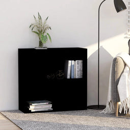vidaXL Boekenkast met 2 schappen 80x30x76,5 cm spaanplaat zwart