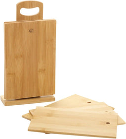 Excellent Houseware Broodplankjes met houder - 6x - bamboe hout - 22 x 15 cm