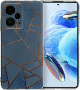 imoshion Hoesje Geschikt voor Xiaomi Redmi Note 12 Pro Hoesje Siliconen - imoshion Design hoesje - Meerkleurig / Blue Graphic