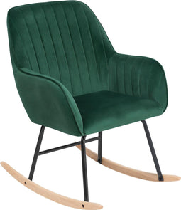 Beliani LIARUM - Schommelstoel - Groen - Fluweel