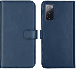 Selencia Galaxy S20 FE - Echt Lederen Bookcase - 3 Pashouders - Blauw