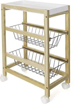 Groentetrolley Quid Gala Wit Hout 40,5 x 24 x 60 cm
