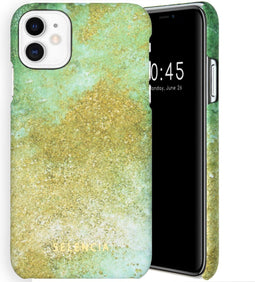 Selencia Hoesje Geschikt voor iPhone 11 Hoesje - Selencia Maya Fashion Backcover - groen