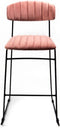 Mundo Stapelbare barkruk roze, velvet gestoffeerd, brandvertragend - SET VAN 2