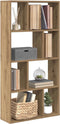 vidaXL - Boekenkast - 60x20x120 - cm - bewerkt - hout - artisanaal - eikenkleurig