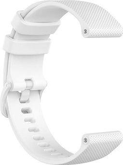 Siliconen Sport Bandje Geschikt voor Samsung Galaxy Watch 5 / Pro / 4 / 3 / Active 2 - Wit