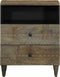 vidaXL - Nachtkastje - 50x33x60 - cm - massief - mangohout - lichtgrijs
