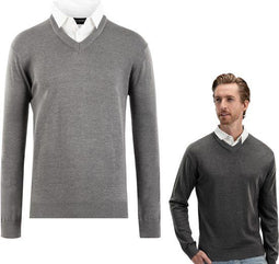 Milanoro Herenpullover - Overhemdkraag - Donkergrijs - XXL