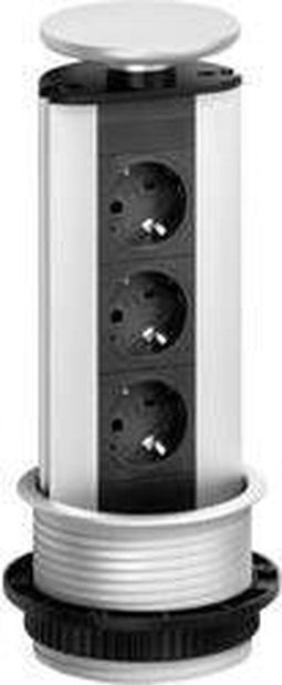 EVOline 93100001 Stekkerdoostoren 3-voudig Zwart, Zilver Randaarde stekker 1 stuk(s)