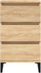vidaXL - Nachtkastje - 40x35x70 - cm - bewerkt - hout - sonoma - eikenkleurig