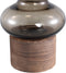 PTMD Cintia Brown glass vase bulb shape wooden base L