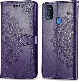 iMoshion Hoesje Geschikt voor Samsung Galaxy M30s / M21 Hoesje Met Pasjeshouder - iMoshion Mandala Bookcase - Paars