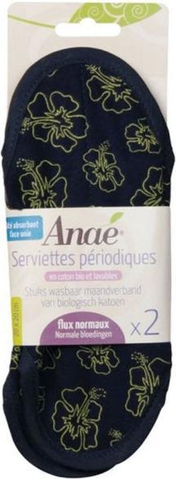 Wasbaar maandverband - Nacht - 2 st. - Hibiscus donker - Nacht