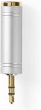 Nedis Stereo-Audioadapter - 3,5 mm Male - 6,35 mm Female - Verguld - Recht - Metaal - Zilver - 1 Stuks - Doos