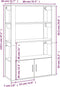 vidaXL - Dressoir - 80x30x119,5 - cm - bewerkt - hout - sonoma - eikenkleurig