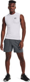 Under Armour UA HG Armour Comp SL-WHT - Heren Sportshirt - Compressie - Wit - Zwart