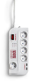 Salicru SPS Safe Master Active - Stopcontactenstrip 5x Schuko + 2x USB - 1,8 m - Wit