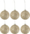 J-Line kerstbal Blinkend - glas - goud - large - doos van 4