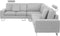 STOCKHOLM - Bank U-vormig - Lichtgrijs - Rechterzijde - Polyester