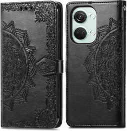 iMoshion Hoesje Geschikt voor OnePlus Nord 3 Hoesje Met Pasjeshouder - iMoshion Mandala Bookcase - Zwart