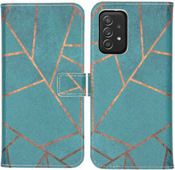 iMoshion Hoesje Geschikt voor Samsung Galaxy A52 (4G) / A52s / A52 (5G) Hoesje Met Pasjeshouder - iMoshion Design Softcase Bookcase - Meerkleurig / Blue Graphic