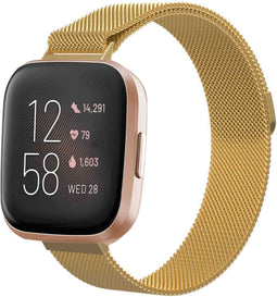 iMoshion Bandje Geschikt voor Fitbit Versa 2 / Versa Lite - iMoshion Milanees magnetische band met installatiehulp - goud