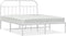 vidaXL - Bedframe - met - hoofdbord - metaal - wit - 150x200 - cm