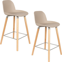 Zuiver Albert Kuip Barkruk 65 cm Taupe - Set van 2