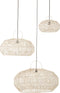 Set Of 3 Lamp Shades Rattan White