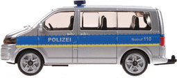 Siku politiebus metaal/kunststof zilver achterklep kan open trekhaak