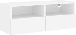 vidaXL - Tv-wandmeubel - 80x30x30 - cm - bewerkt - hout - wit