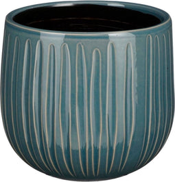 Mica Decorations Pablo Bloempot - 18x18x16 cm - Keramiek - Blauw