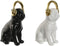 Decoratieve figuren Home ESPRIT Wit Zwart Gouden Hond 12 x 18 x 30 cm (2 Stuks)