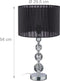 Merkloos - Tafellamp - Ronde nachtkastlamp - 54 x 29,5 cm - Kristal - Zwart