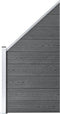 vidaXL - Schuttingset - 2 - vierkant - en - 1 - schuin - 446x186 - cm - HKC - grijs