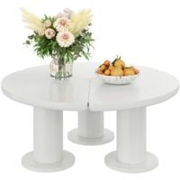 Coast Ronde salontafel - Wit - PVC, MDF - 110x100x40 cm