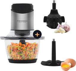 JAP Appliances Multi Chop - Hakmolen met uitbreidingspakket - 600ml glazen kom - IJscrusher en knoflookpeller - Vaatwasserbestendig - 400W