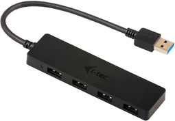 i-tec USB 3.0 Slim - Passive HUB - 4x USB 3.2 (Gen1, 5Gb/s) - Zwart
