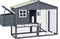 vidaXL - Kippenhok - met - nestkast - massief - vurenhout - grijs - en - wit
