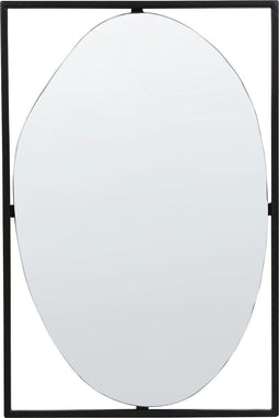NIBELLE - Wandspiegel - Zwart - 40 x 60 cm - Glas