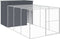 vidaXL - Hondenhok - met - ren - 214x457x181 - cm - gegalvaniseerd - staal - antraciet