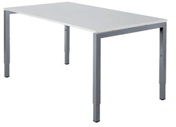 Nice Price Office - Bureau fyra 160x80cm instelbaar alu blad wit