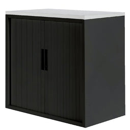 Nice Price Office - Jaloeziedeurkast 2oh 120cm zwart topblad wit