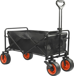 Niceey Bolderkar - Buitenspeelgoed - Opvouwbaar - 100KG Draagkracht - 96L - Inklapbare Bolderwagen/Transportwagen - 2 Standen - Wasbaar Polyester - 98x50cm - Zwart