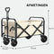 Niceey Bolderkar - Opvouwbaar - 70KG Draagkracht - 50L - Inklapbare Bolderwagen/Transportwagen - 2 Standen - Wasbaar Polyester - Beige