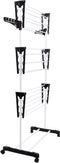 Niceey Droogtoren - 45m drooglengte - Op Wieltjes - Droogrek - Wasrek inklapbaar - Verstelbaar - Wit/Zwart